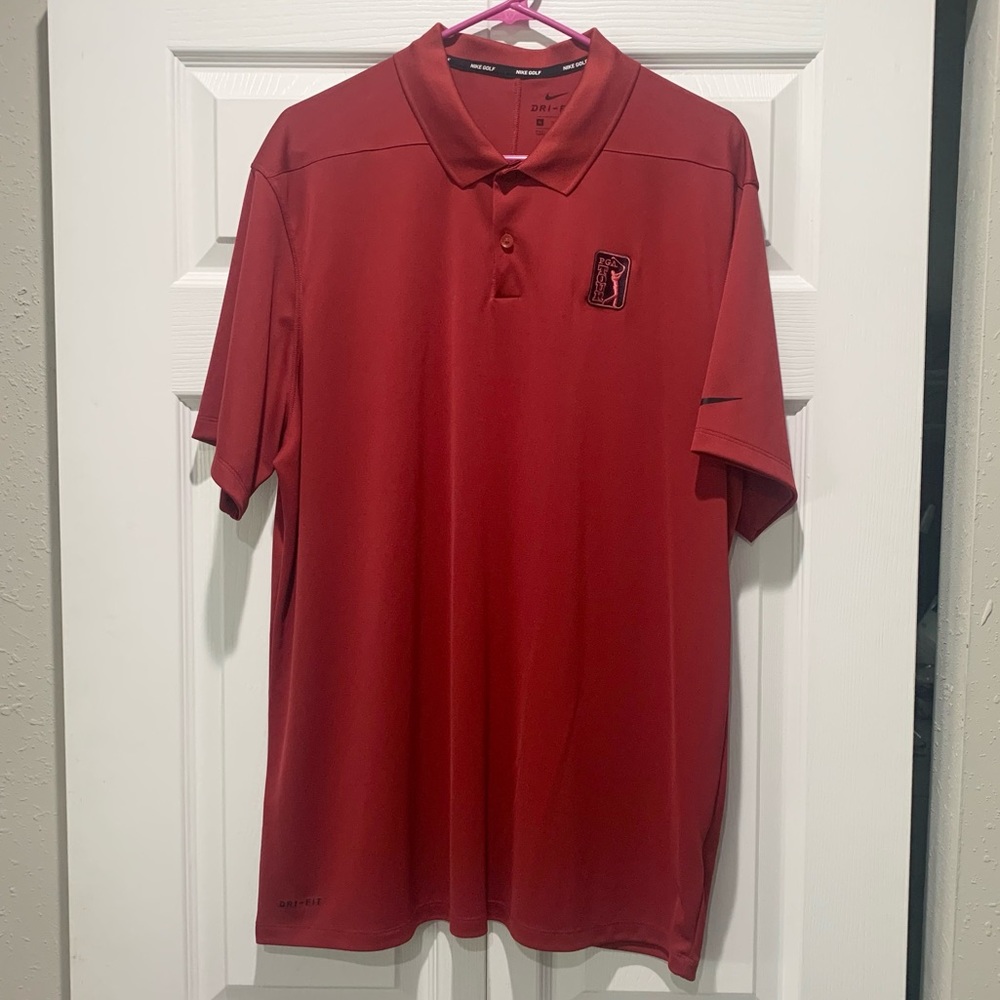 Nike Golf PGA Tour red polo